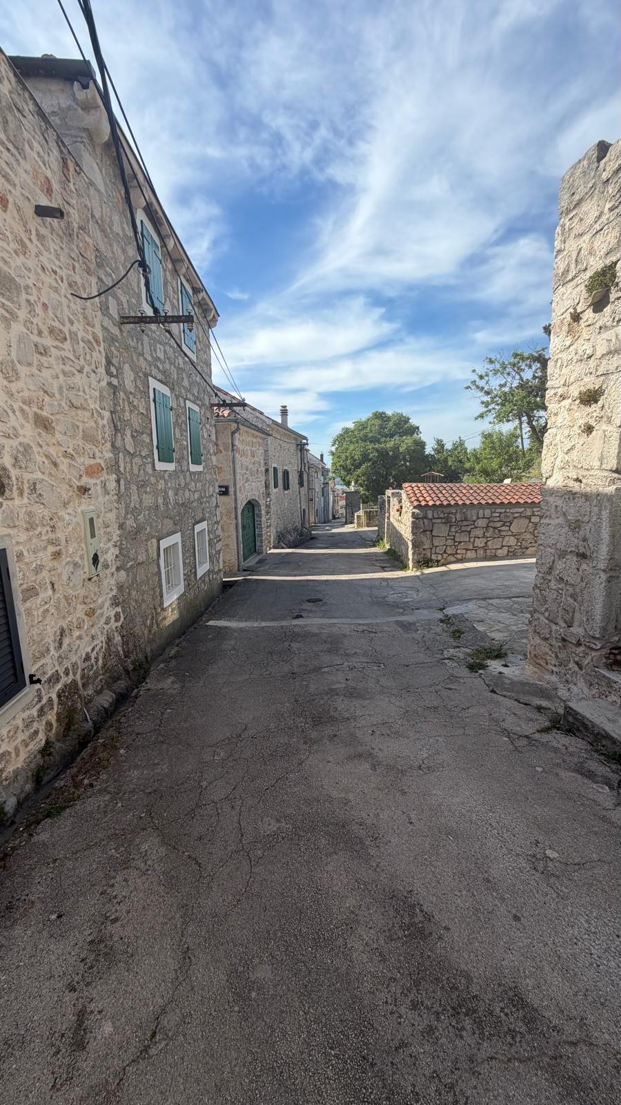 Old village stone street near House Anita
